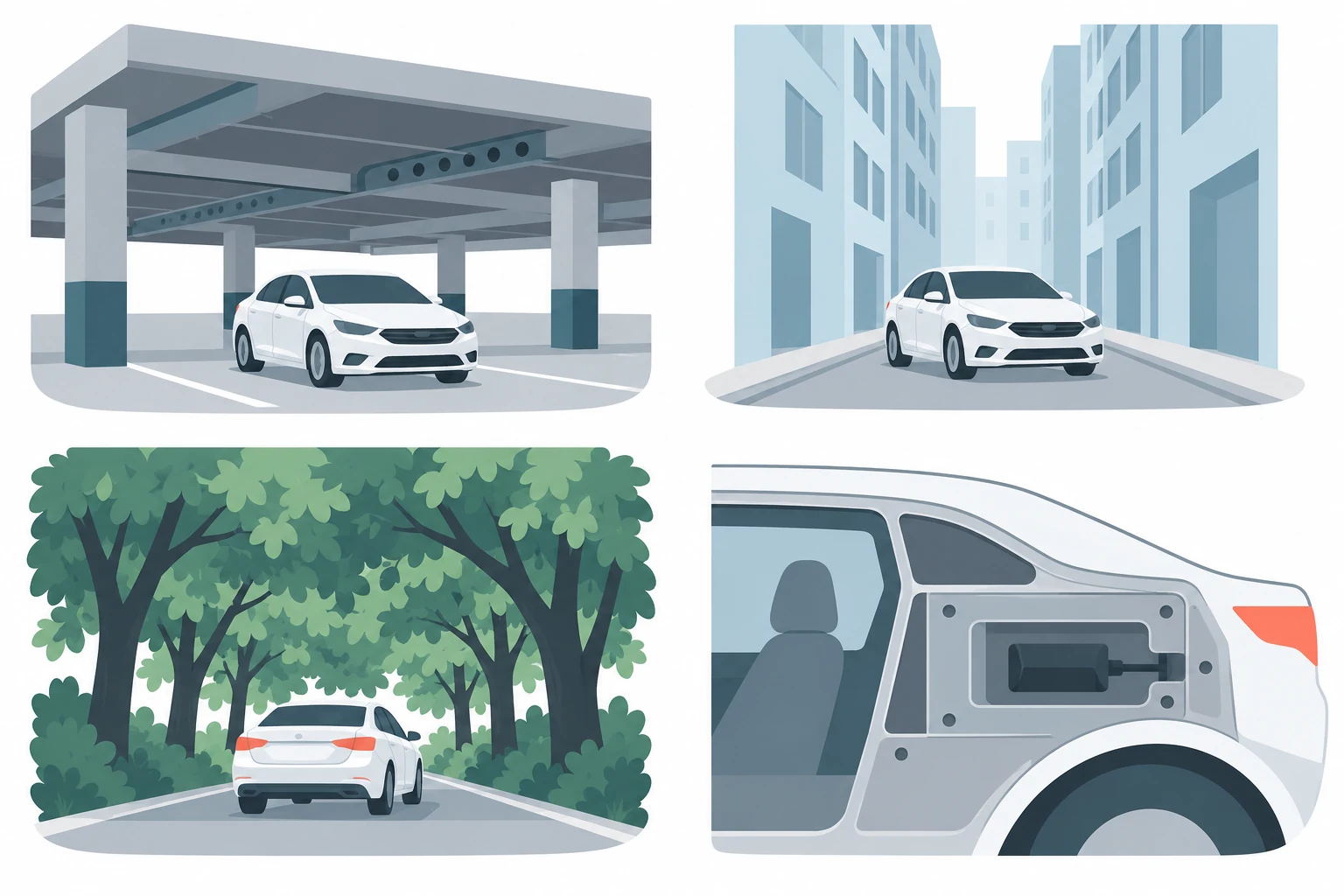Kapalı otopark, yüksek binalar, yoğun ağaçlar ve metal araç gövdesinin GNSS sinyallerine etkisi